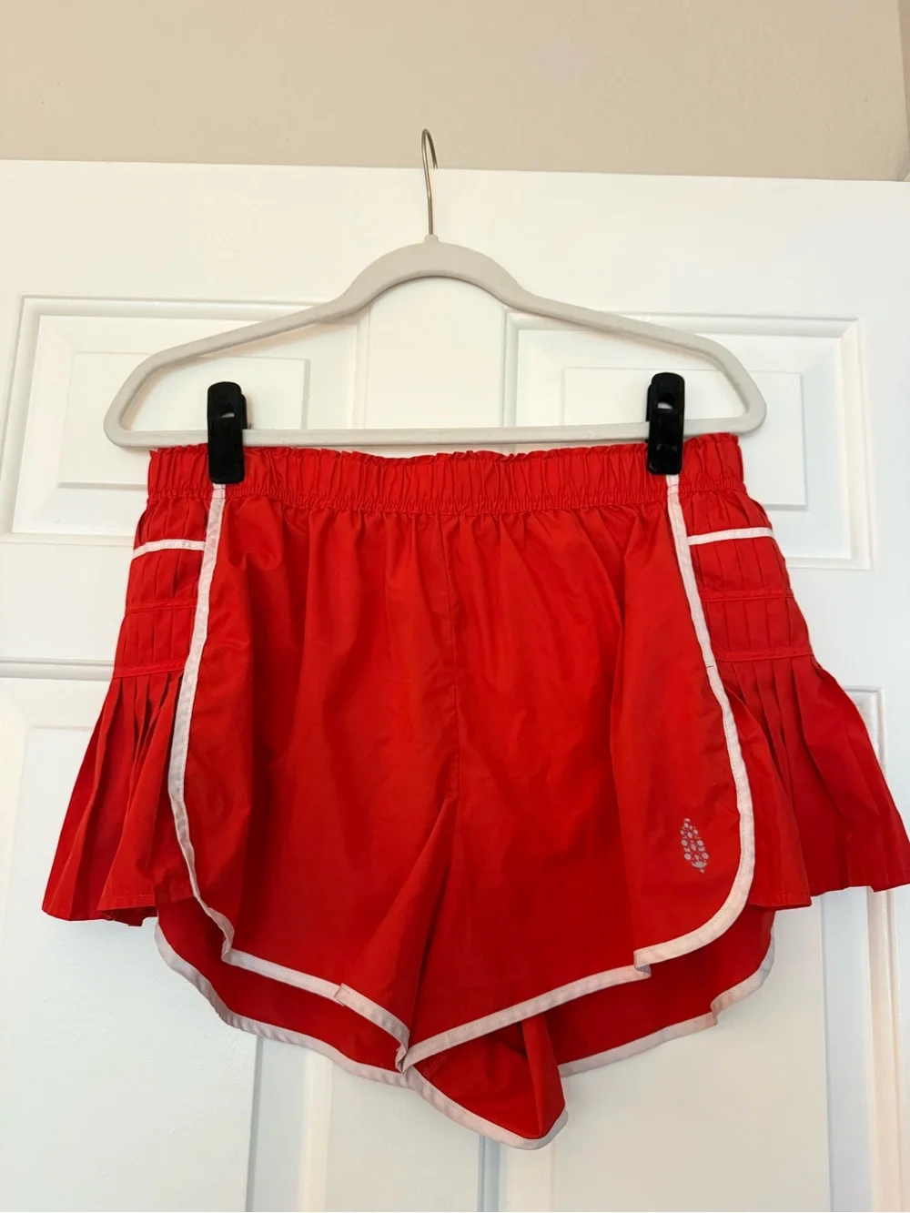 Free People Red Athletic Shorts with White Trim